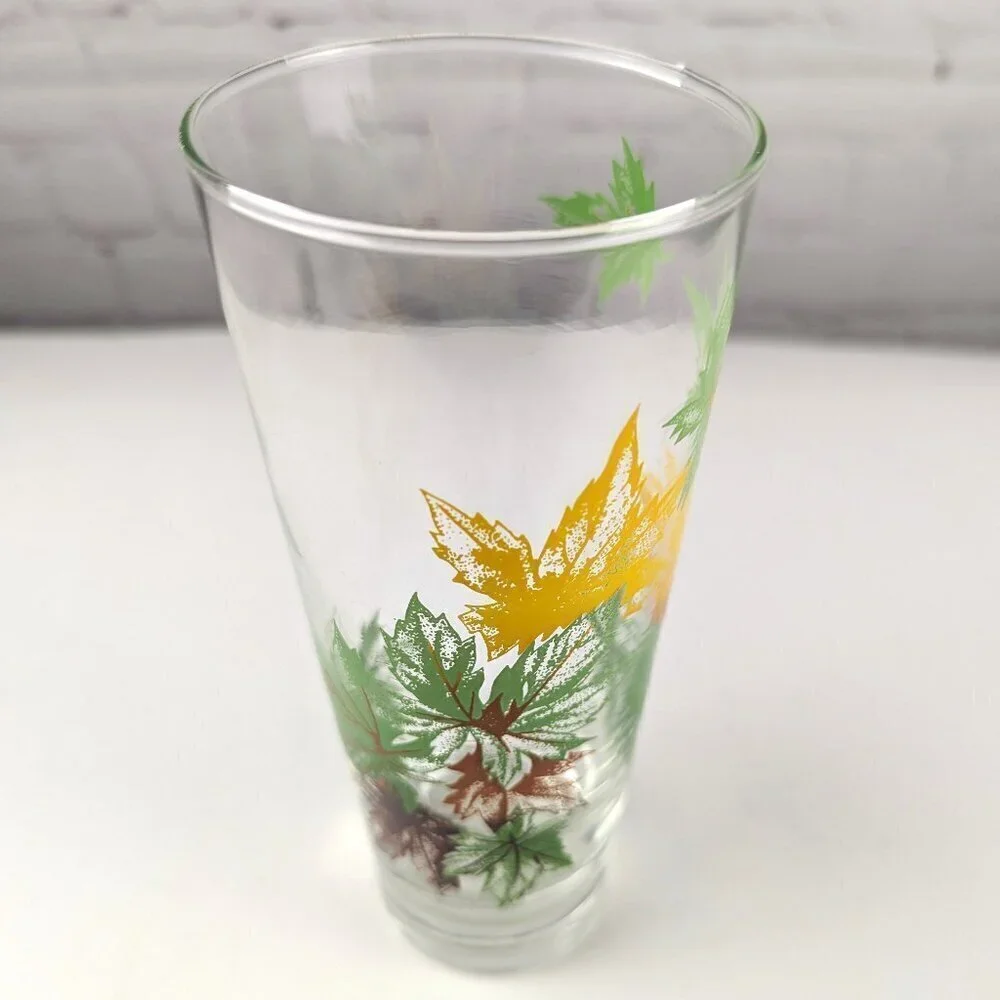 Vintage 50s Maple Leaves Highball Glass